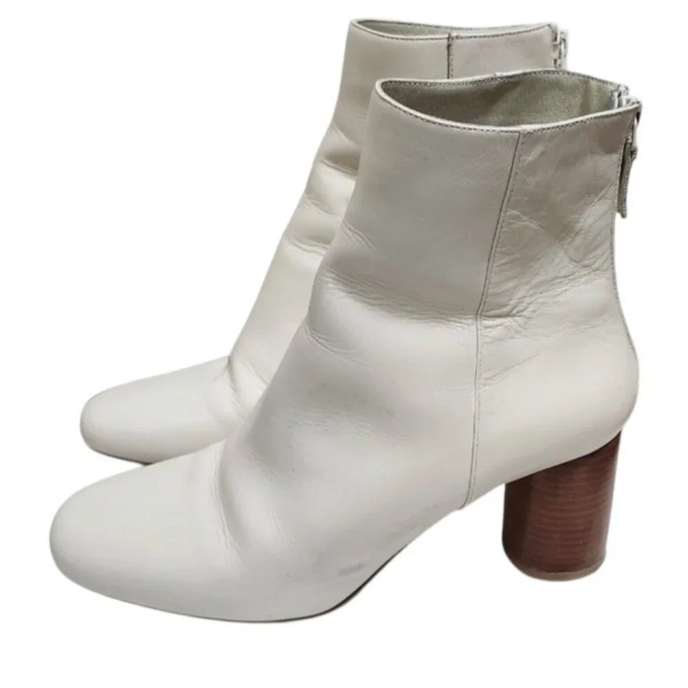 SANDRO Authentic off white Sacha boots/ Ankle Boots Size EU39/US8.5